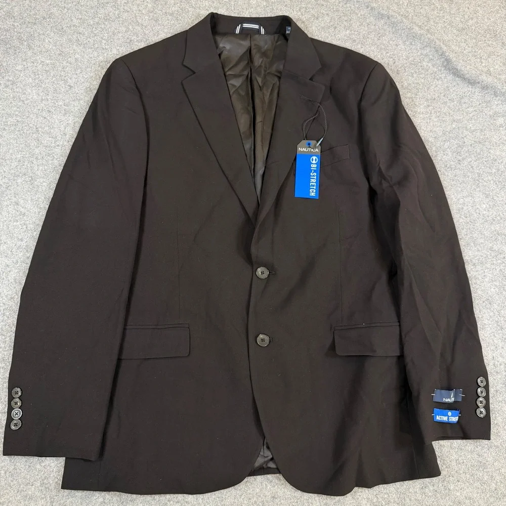 Nautica Mens Modern Fit Bi-Stretch 2-Piece Suit Black 42R W36 NA000277-GAFF